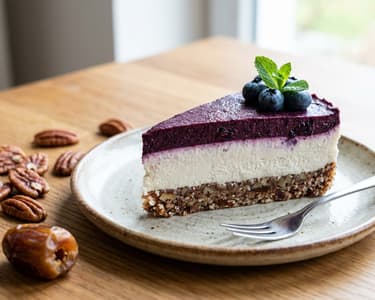 Veganer Heidelbeer-Käsekuchen ohne Backen