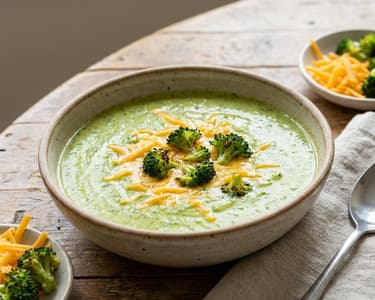 Brokkolicremesuppe mit Cheddar