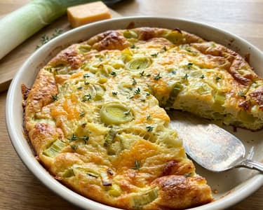 Frittata with Leek and Cheddar