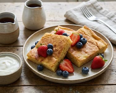 Ofen-Pfannkuchen mit frischen Beeren