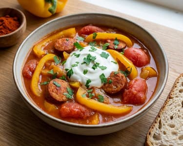 Ungarisches Letscho mit Sauerrahm