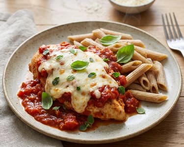Hähnchenbrust in Tomatensauce mit Mozzarella | Schnell & Italienisch
