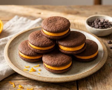 Schokoladen-Cookies mit Orangencreme