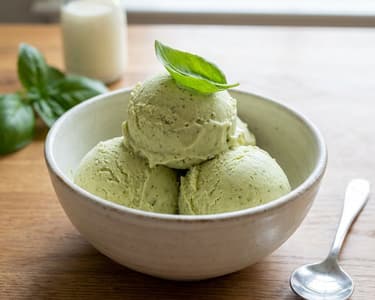 Creamy Basil Ice Cream
