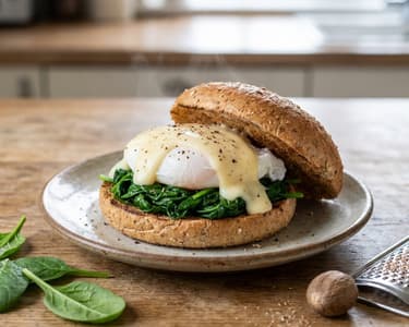 Eggs Florentine | Luxury Breakfast with Spinach & Cheese Sauce