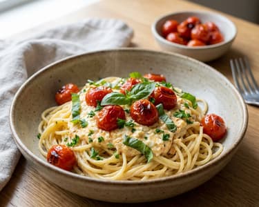 Spaghetti mit cremiger Feta-Sauce