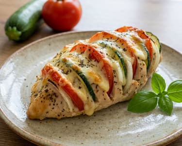 Hähnchen Primavera mit Zucchini und Mozzarella