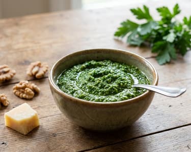 Frisches Petersilienpesto mit Walnüssen & Parmesan