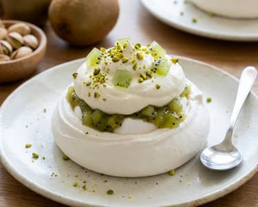 Mini Pavlova with Kiwi Compote