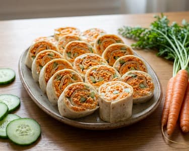 Tortilla-Rollen mit Karottenaufstrich