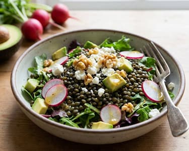Linsensalat mit Radieschen und Feta
