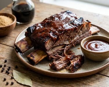 Juicy Beef Ribs with BBQ Sauce