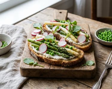 Frühlings-Bruschetta mit Spargel & Radieschen