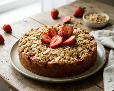 Erdbeerkuchen mit Haferflocken-Streuseln
