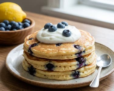 Joghurt-Pancakes mit Blaubeeren
