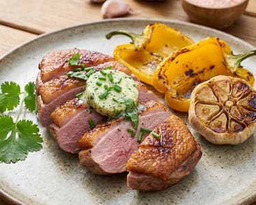 Grilled Duck Breast with Herb Butter