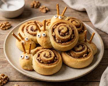 Fluffige Zimtschnecken-Schnecken mit Walnüssen