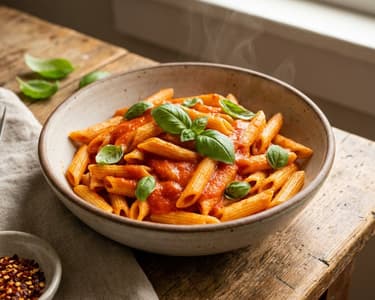 Penne mit Paprika-Tomaten-Sauce
