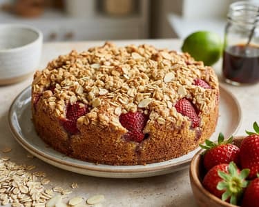 Erdbeerkuchen mit Haferflocken-Streuseln