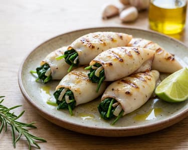 Grilled Calamari with Spinach Filling