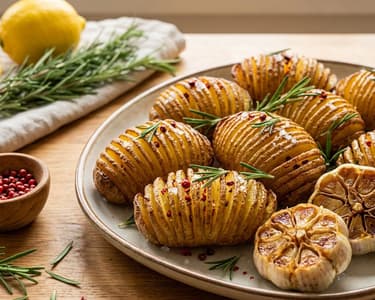 Swedish Hasselback Potatoes with Garlic and Rosemary