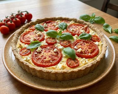 Tomaten-Quiche mit Cheddar und Feta