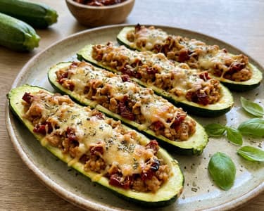 Überbackene Zucchini mit Hackfleisch | Low-Carb & Fit