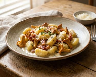 Hausgemachte Gnocchi mit Pfifferlingen und Pecorino
