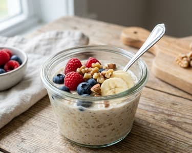 Overnight Oats with Berries and Banana