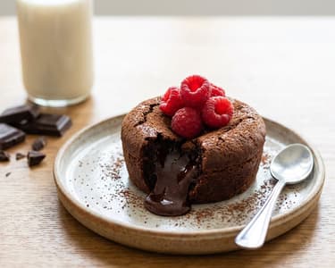 Veganes Schokoladen-Lava-Dessert | Flüssiger Kern