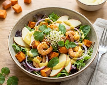 Garnelensalat mit Curry-Dressing