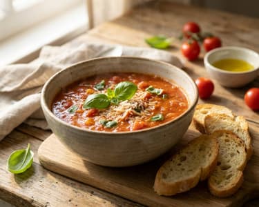 Tomatensuppe mit Basilikum