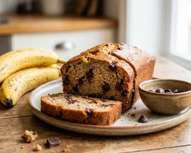 Saftiges Bananenbrot mit Schokolade