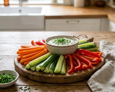 Colorful Vegetable Sticks with Herb Dip