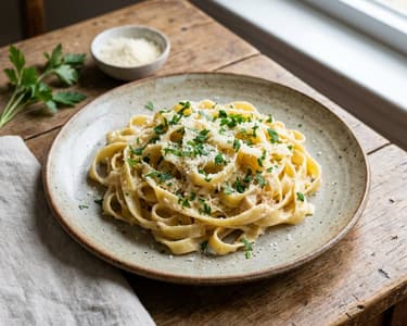 Pasta mit gerösteter Knoblauchsauce