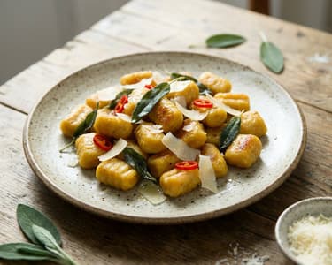 Kürbis-Gnocchi mit Chili und Salbei