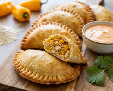 Hähnchen-Empanadas mit würzigem Dip