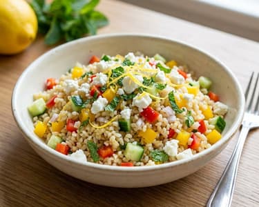Frischer Bulgursalat mit Feta und Minze