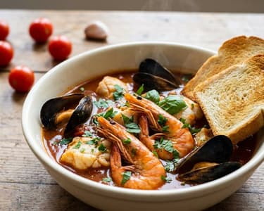 Fischsuppe mit Meeresfrüchten nach Taranto-Art