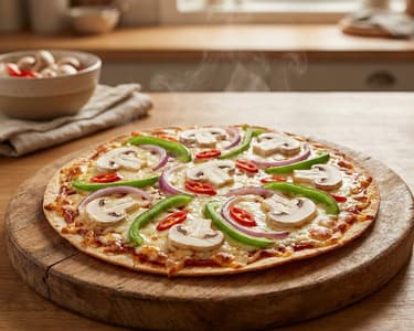 Quick Tortilla Pizza with Vegetables