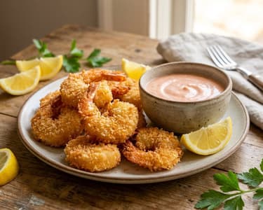 Knusprige Panko-Garnelen mit Cocktail-Dressing