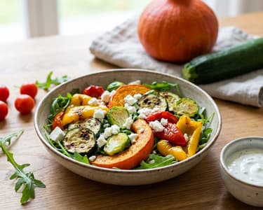Herbstlicher Gemüsesalat mit Feta | Gesund & Wärmend