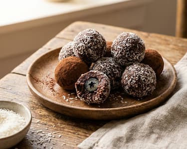 Lactose-Free Cocoa Balls with Berry Surprise