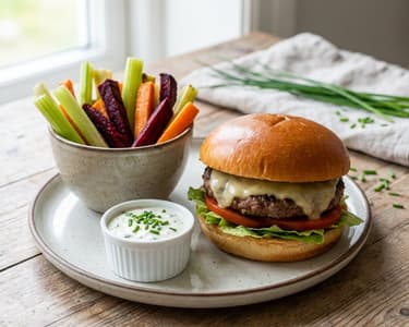Burger mit Gemüsepommes