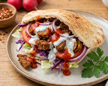 Plant based Döner mit zwei Soßen