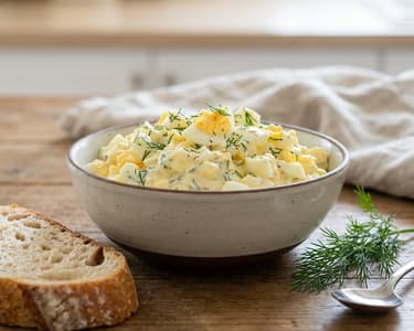 Leichter Eiersalat mit griechischem Joghurt und Dill