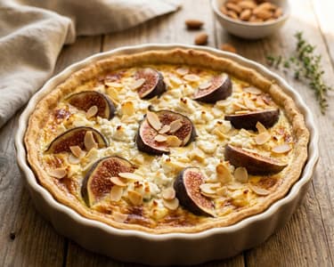 Quiche mit Ziegenkäse, Feigen und Mandeln