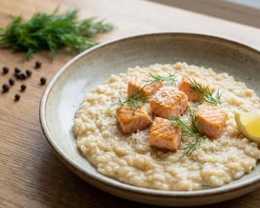 Cremiges Lachs-Dill-Risotto