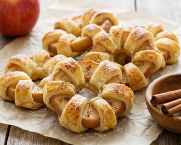 Apfelringe im Blätterteig | Schneller Snack