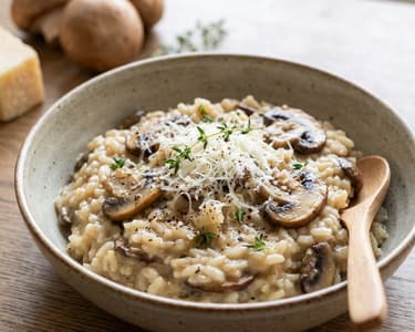 Cremiges Pilzrisotto mit Parmesan & Thymian